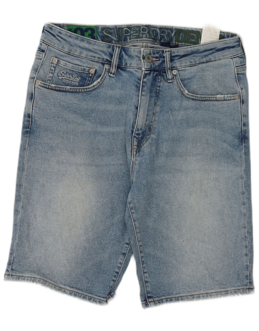 Superdry Mens Denim Shorts W32 Medium Blue Cotton