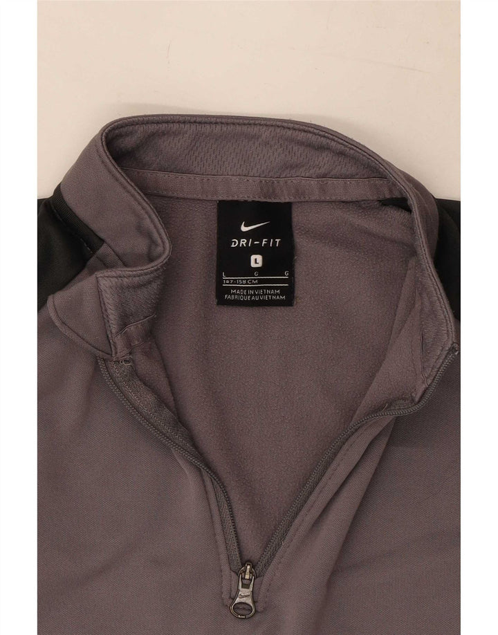 Nike Boys Dri Fit Graphic Pullover Tracksuit Top 12-13 Years Large Grey