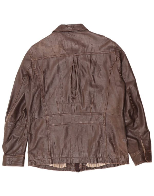 Jaqueta de couro masculina In Extenso UK 40 grande marrom