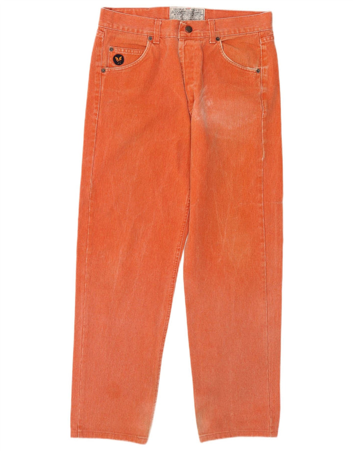 Avirex Mens Straight Jeans W33 L29 Orange Cotton