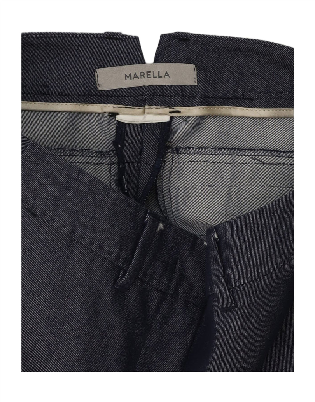 MARELLA Womens Straight Chino Trousers W30 L27 Blue Vintage Marella and Second-Hand Marella from Messina Hembry 