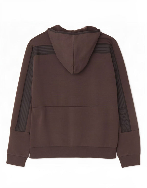 Hugo Boss Herren-Kapuzenpullover mit grafischem Reißverschluss, groß, braun, Farbblock