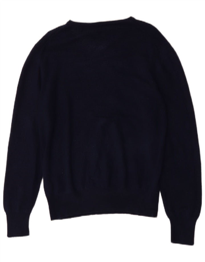 Hugo Boss Mens V-Neck Jumper Sweater XL Navy Blue Wool