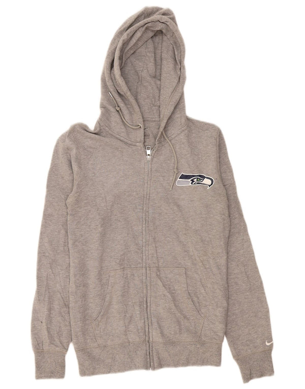 Nike Damen Seattle Seahawks Zip Hoodie Pullover UK 10 Small Grau meliert