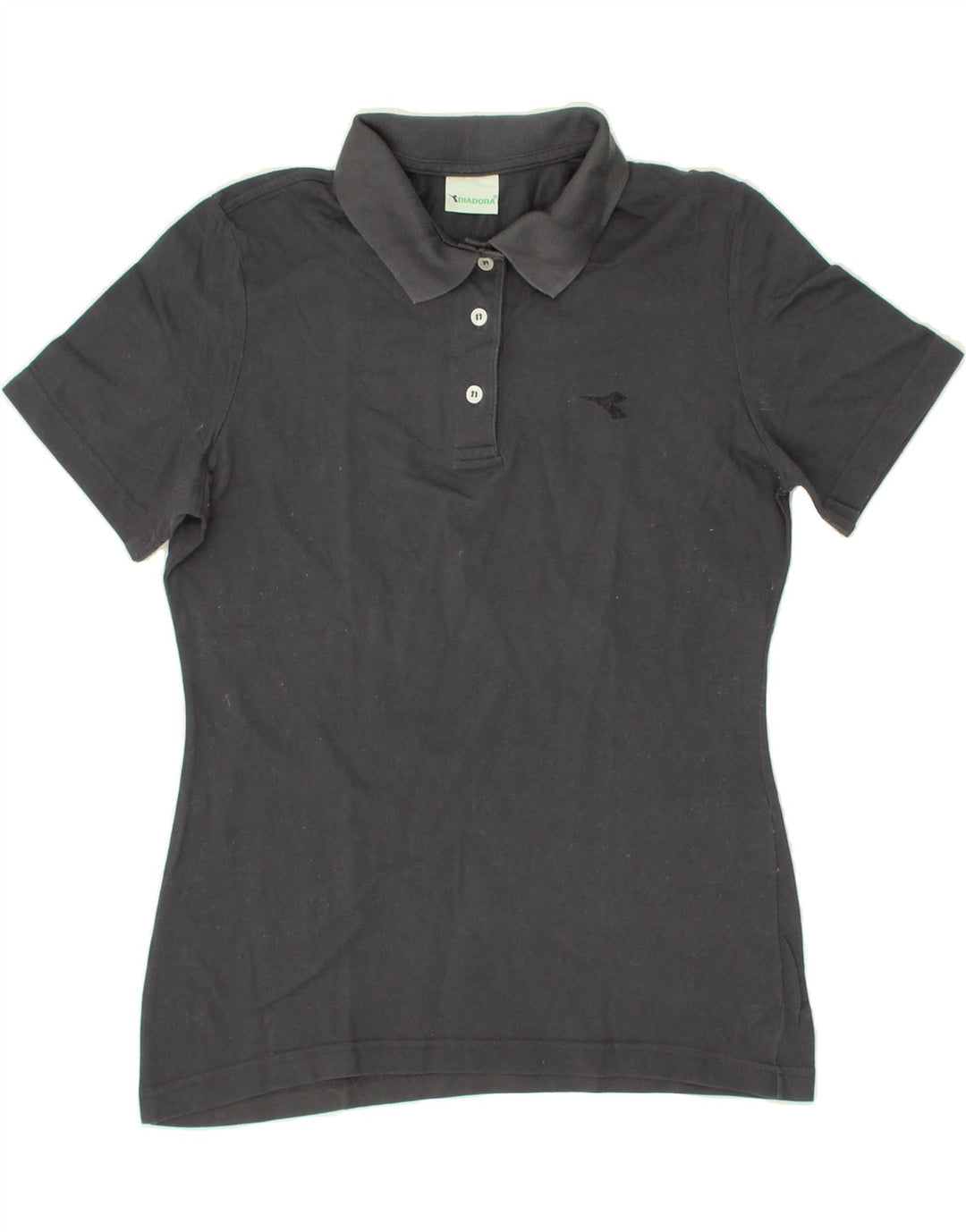 DIADORA Womens Polo Shirt IT 46 Large Black Cotton Vintage Diadora and Second-Hand Diadora from Messina Hembry 