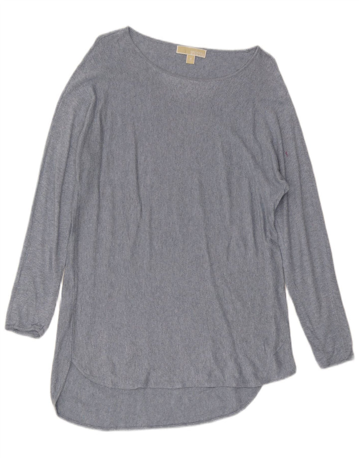 MICHAEL KORS Womens Boat Neck Jumper Sweater UK 14 Medium Blue