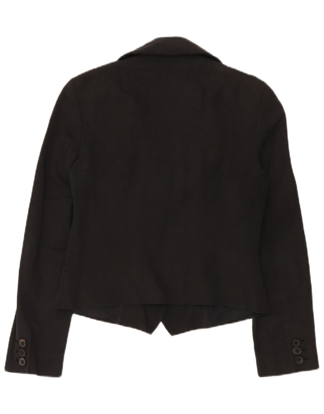 All Saints Womens Crop 3 Button Blazer Jacket UK 12 Medium Black Cotton