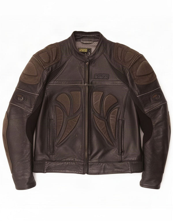 Streetfighter Giacca da corsa in pelle da uomo IT 48 4XL Nera