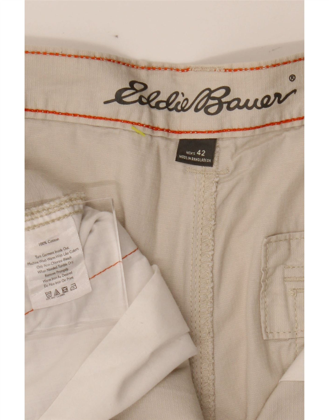 EDDIE BAUER Mens Cargo Shorts W42 2XL Off White Cotton Vintage Eddie Bauer and Second-Hand Eddie Bauer from Messina Hembry 