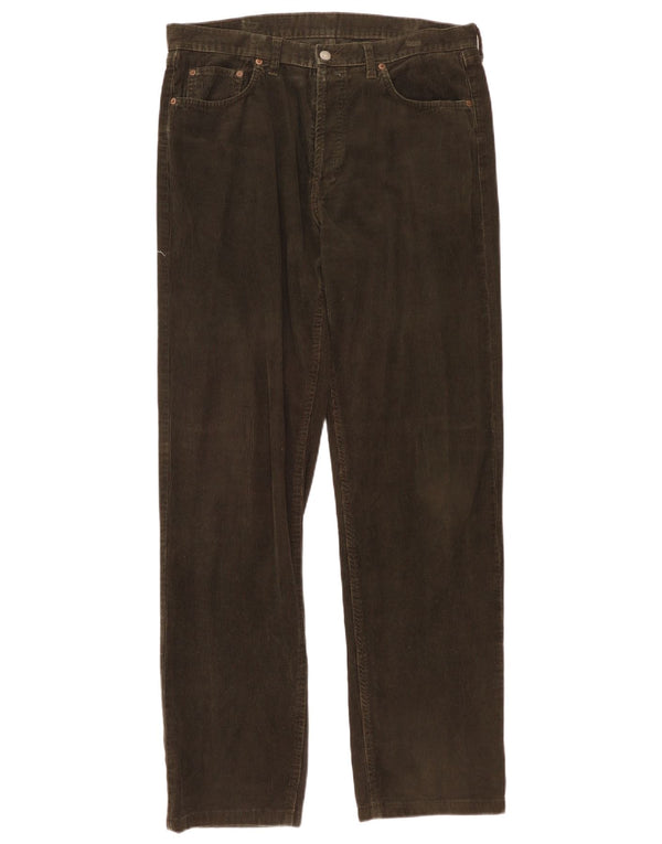 Pantaloni dritti da uomo in velluto a coste Rifle W36 L34 cotone kaki