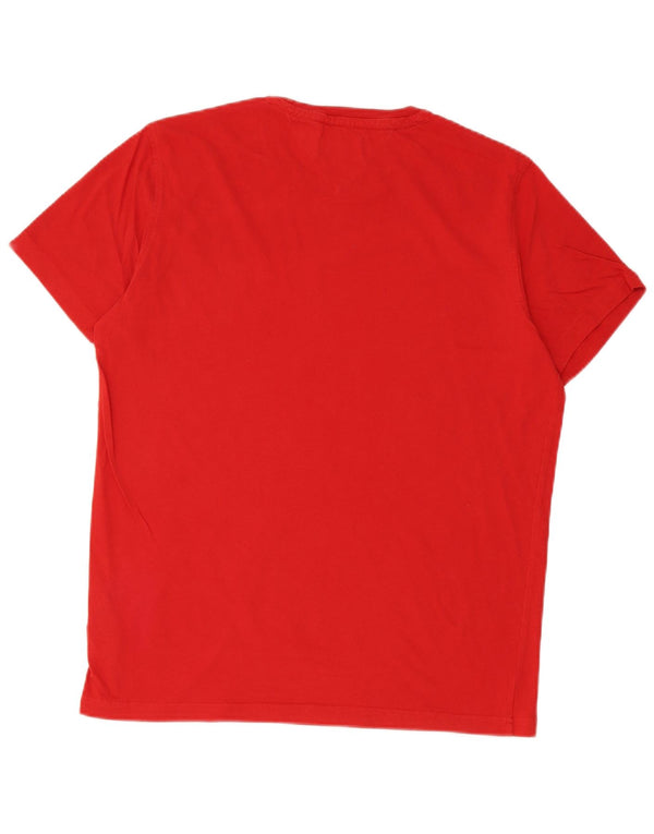 Tommy Hilfiger Mens T-Shirt Top Large Red Cotton