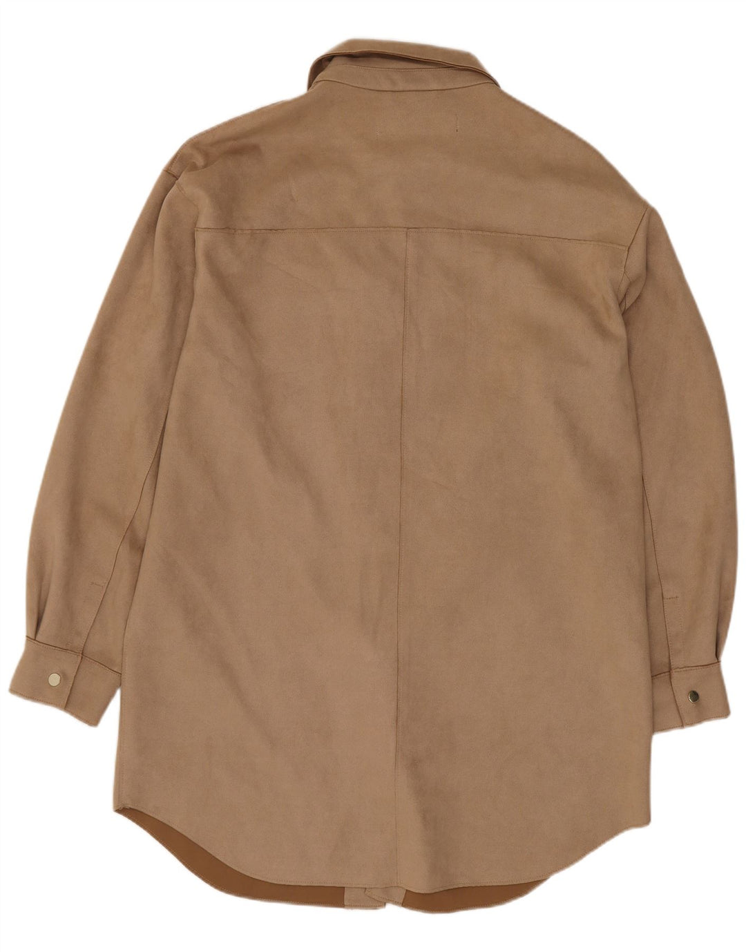 Zara Womens Oversized Shacket Shirt UK 6 XS Beige Polyester