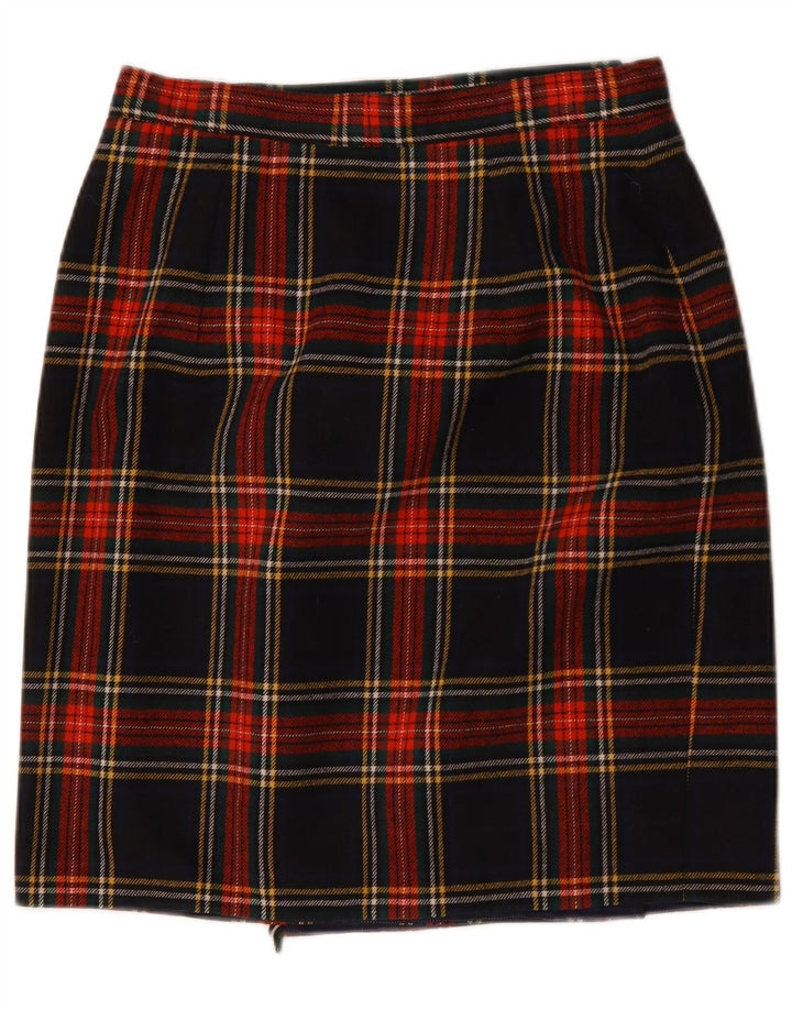 Vintage omslagsnederdel til kvinder W30 Medium flerfarvet plaid