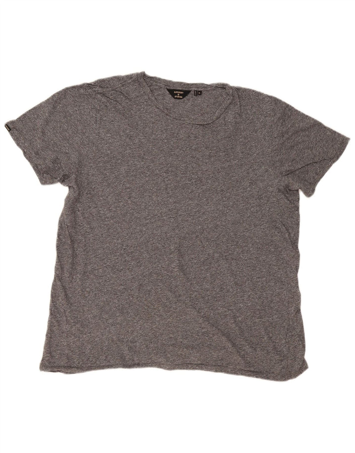 Superdry Mens T-Shirt Top XL Grey Flecked