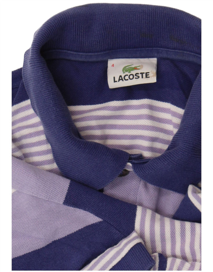 Polo da uomo Lacoste taglia 4 a righe viola medie