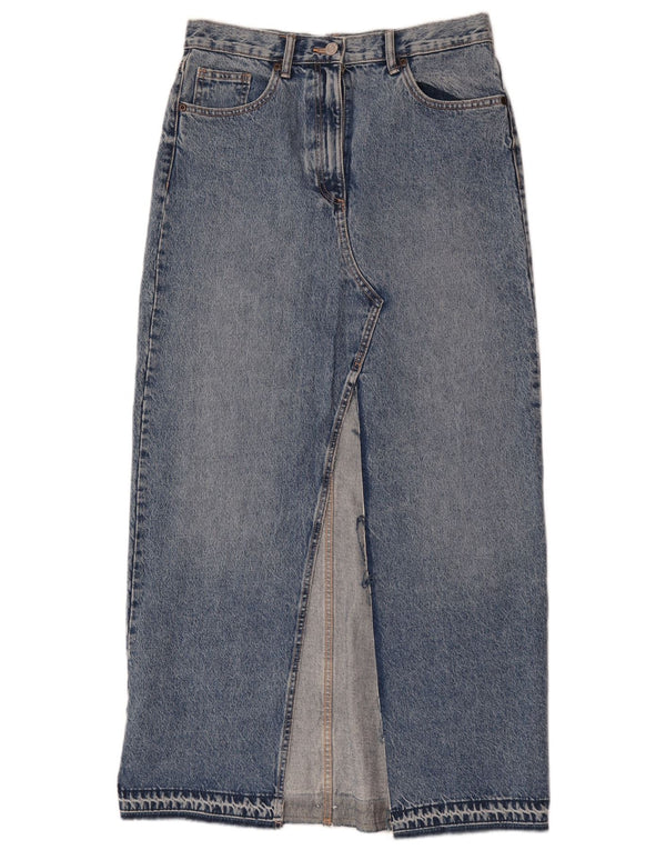 Zara Womens Maxi Denim Skirt Medium W28  Blue Cotton