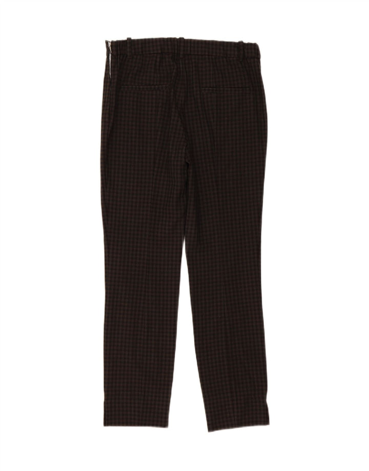 Zara Womens Slim Casual Trousers Medium W28 L28 Grey Gingham