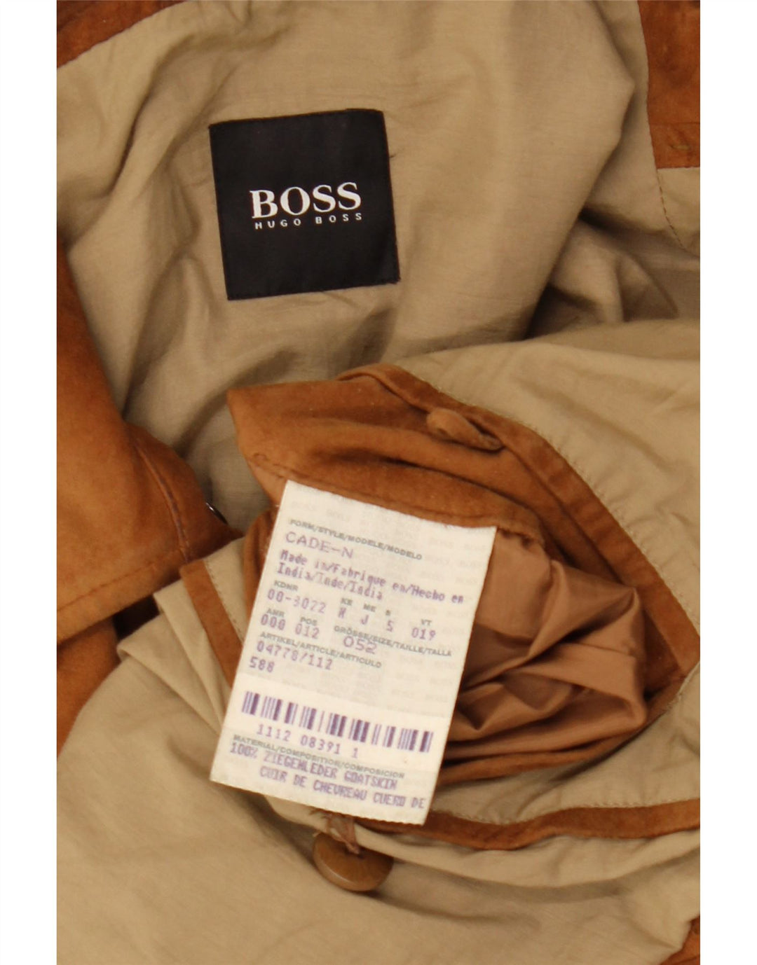 Hugo Boss Mens Suede Jacket EU  52 XL Brown Leather