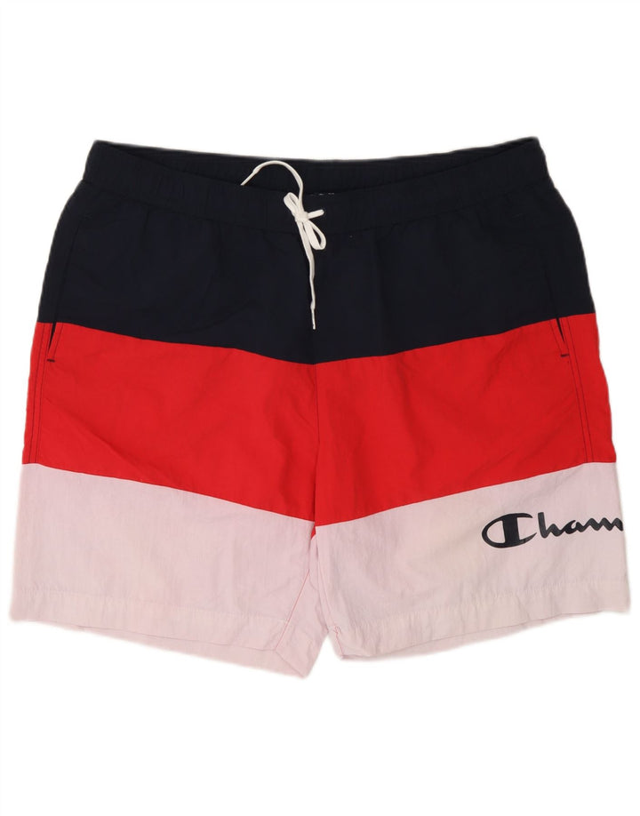 Champion Mens Swimming Shorts 2XL  Navy Blue Colourblock Polyester