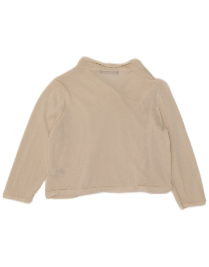 Marks & Spencer Womens 3/4 Sleeve Cardigan Sweater UK 12 Medium Off White