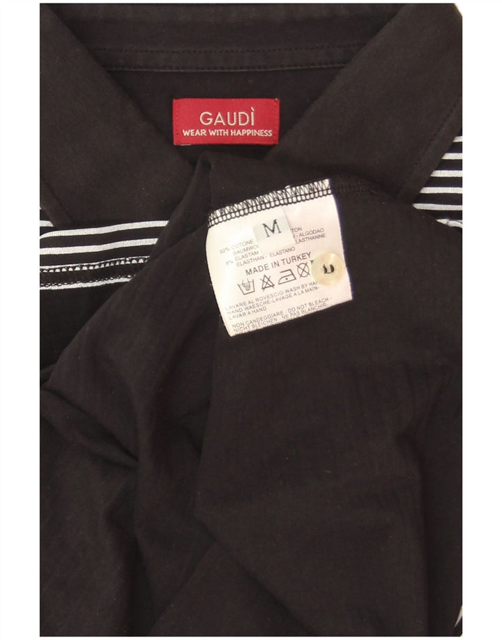 Gaudi Herre grafisk poloshirt Medium Sort nålestribet bomuld