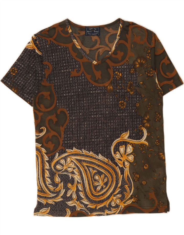 BLUE EAGLE Womens Graphic T-Shirt Top UK 14 Medium Multicoloured Paisley Vintage Blue Eagle and Second-Hand Blue Eagle from Messina Hembry 