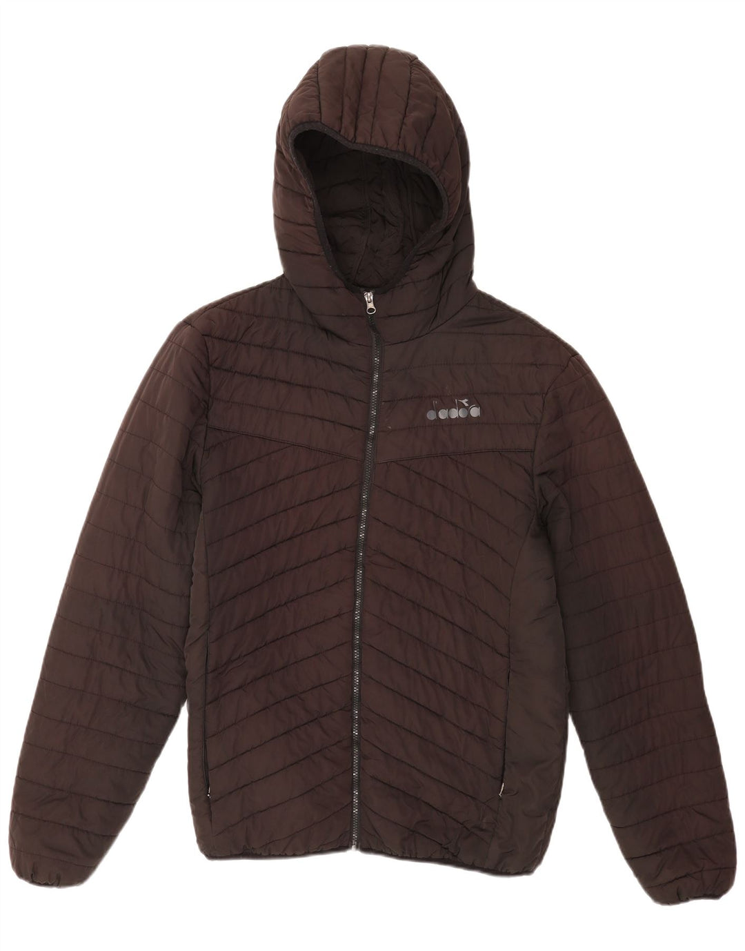Diadora Mens Hooded Padded Jacket UK 42 XL Black Polyester