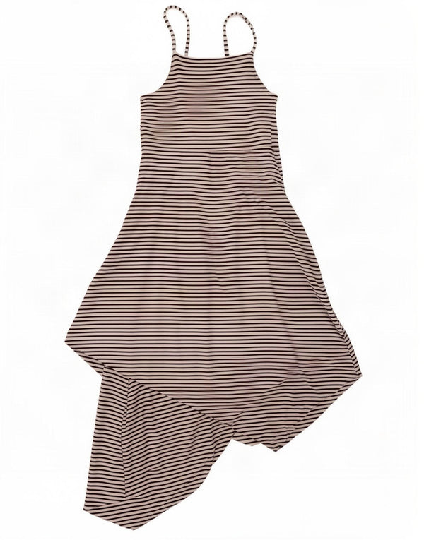 Abito asimmetrico senza maniche per bambina River Island 9-10 anni a righe bianche