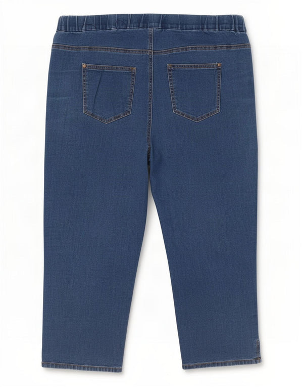 Calça jeans feminina Marks & Spencer Autograph Capri UK 20 2XL W40 L22 azul algodão