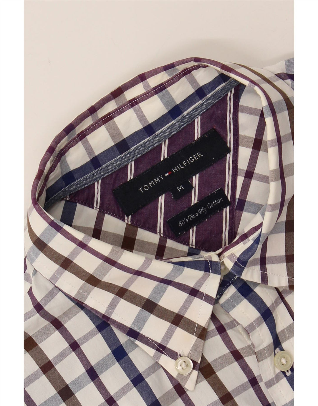 TOMMY HILFIGER Mens Shirt Medium Multicoloured Check Cotton 80s Vintage Tommy Hilfiger and Second-Hand Tommy Hilfiger from Messina Hembry 