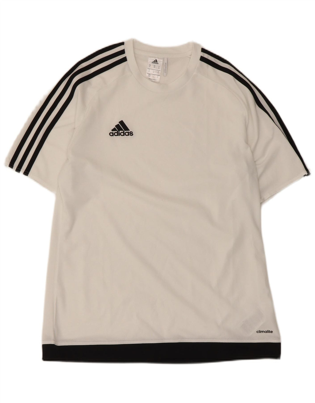 Męska koszulka Adidas Climalite Top, średni biały poliester z blokami kolorów