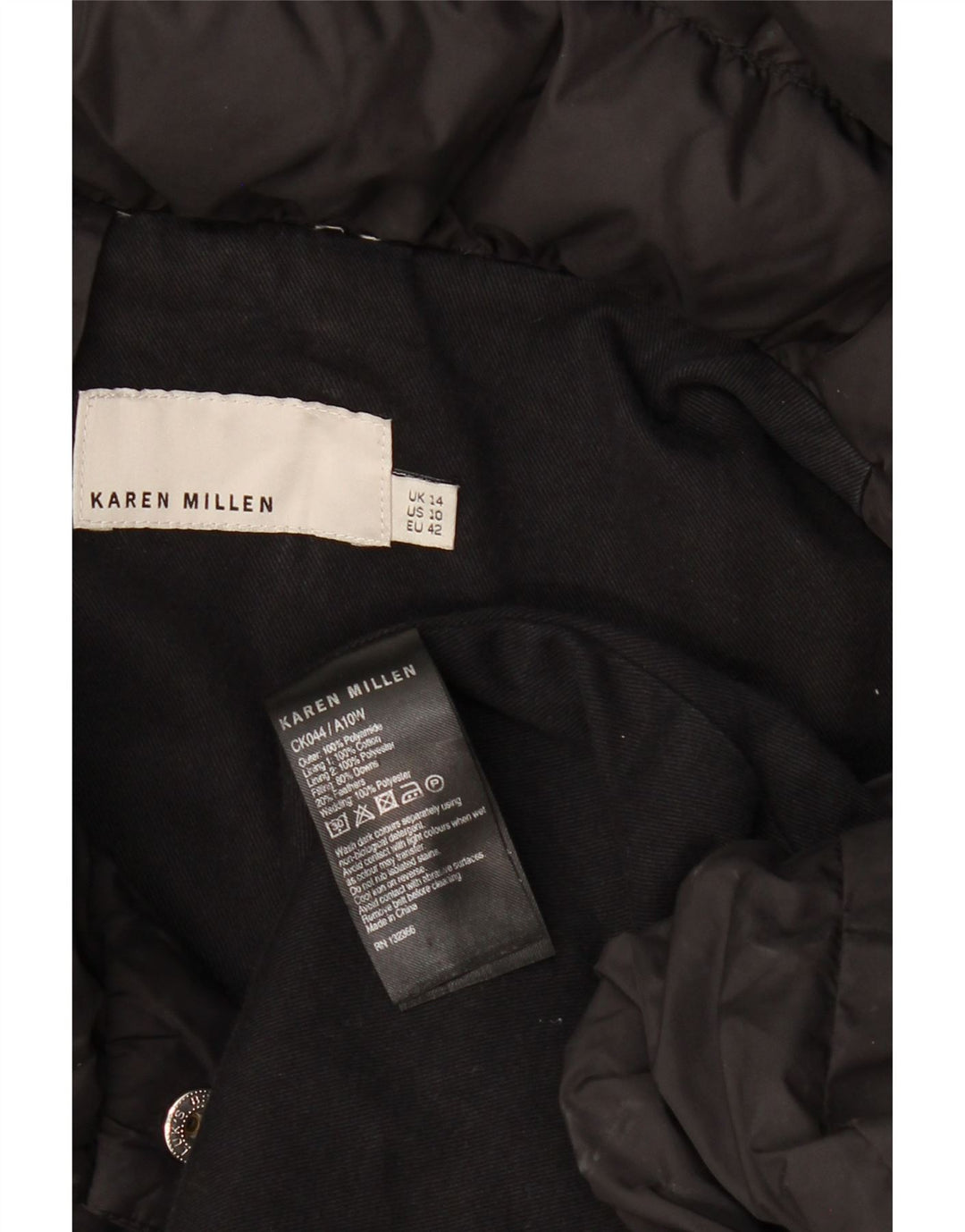 Karen Millen Womens Padded Coat UK 14 Large Black Polyamide