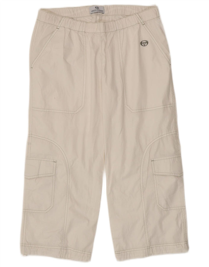 Sergio Tacchini Womens Capri Cargo Trousers Small W27 L20 White Cotton