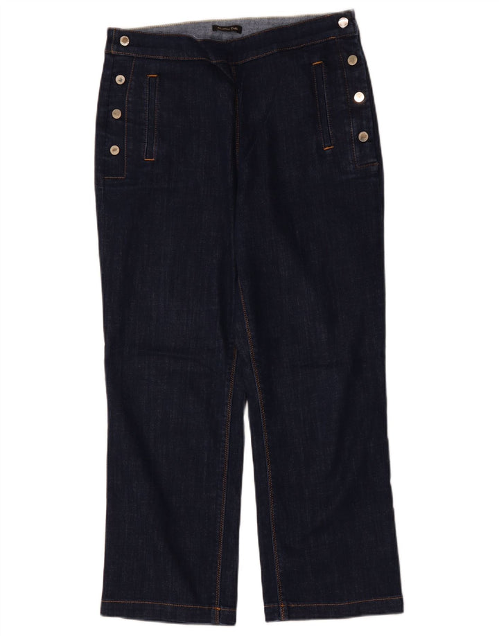 Massimo Dutti Womens Cropped Jeans EU 40 Medium W30 L25 Navy Blue Cotton