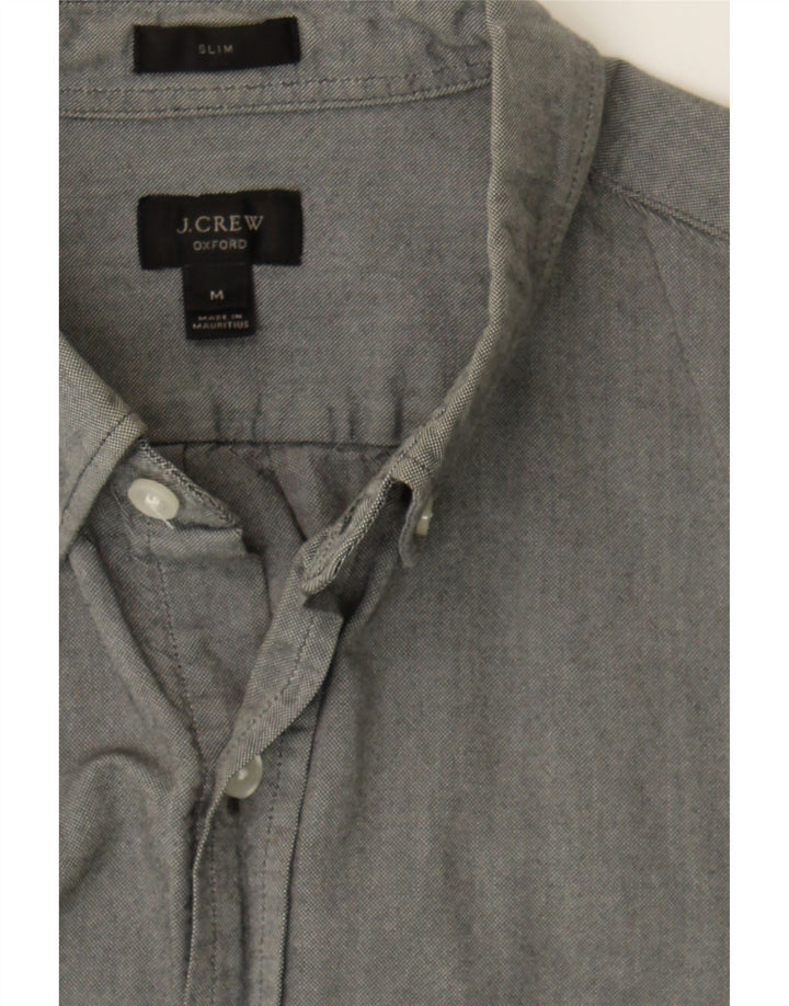 J. CREW Mens Oxford Slim Fit Shirt Medium Grey Striped Cotton Vintage J. Crew and Second-Hand J. Crew from Messina Hembry 