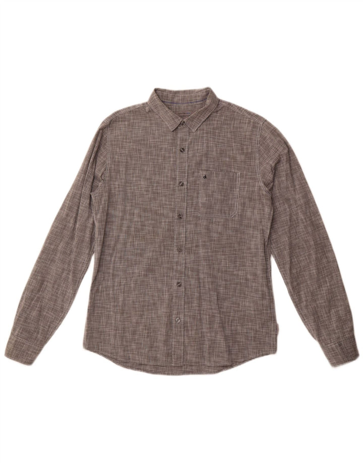 Calvin Klein Jeans Mens Slim Fit Shirt Medium Grey Flecked Cotton