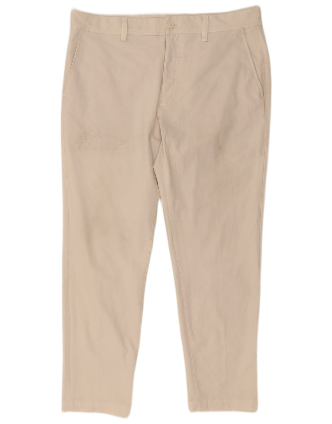 Zara Herre Slim Chino Bukser EU 44 Large W34 L30 Hvid Polyester