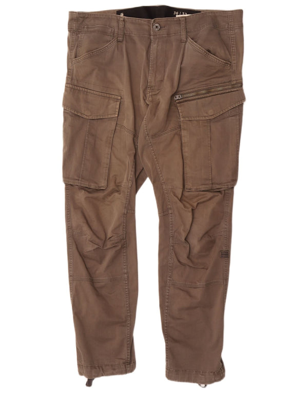G-Star Mens Slim Cargo Trousers W36 L32 Khaki Cotton