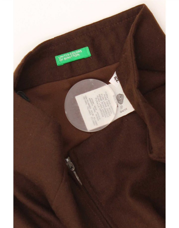 Benetton Womens Pencil Skirt IT 42 Medium W26 Brown Virgin Wool
