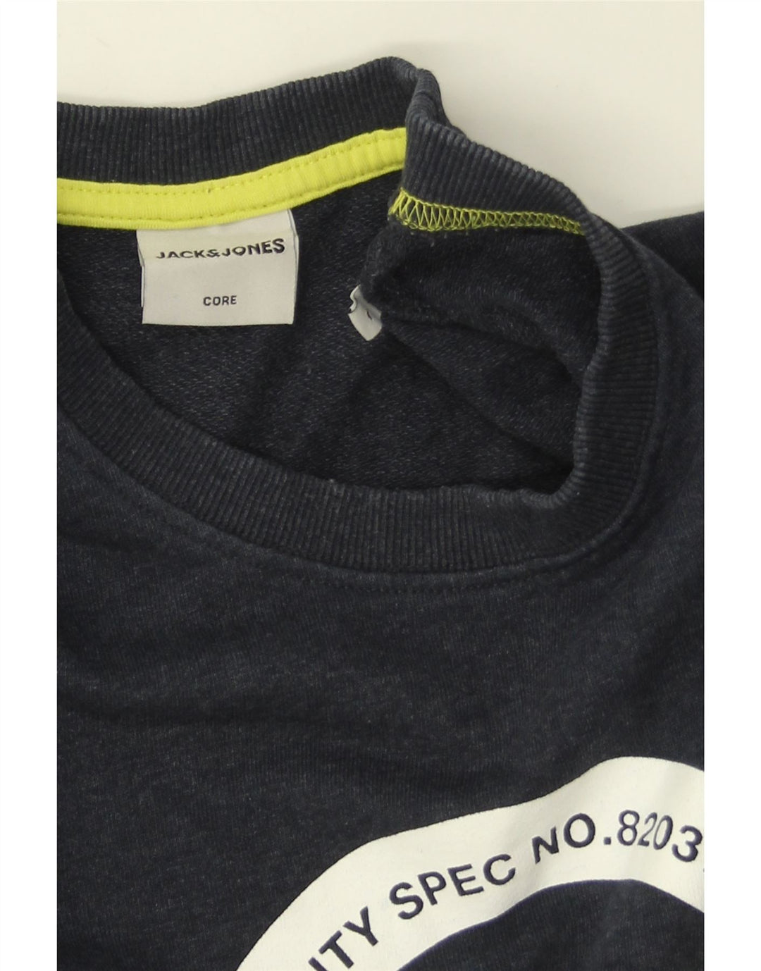 Jack & Jones Mens Graphic Sweatshirt Jumper Large Navy Blue Cotton