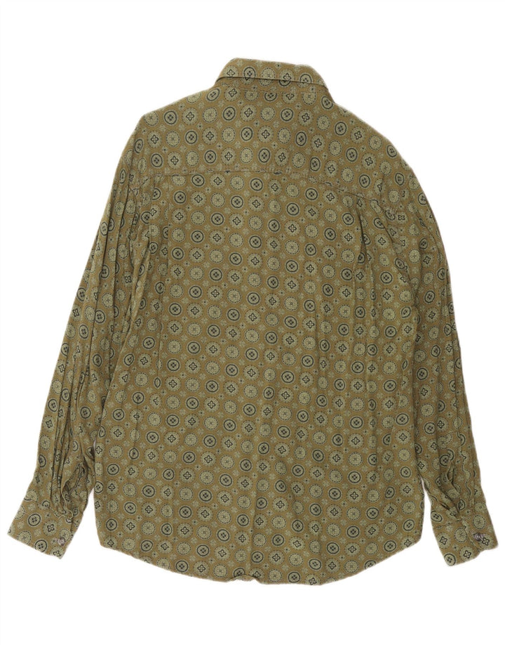 AZZURRA Mens Shirt Medium Khaki Geometric