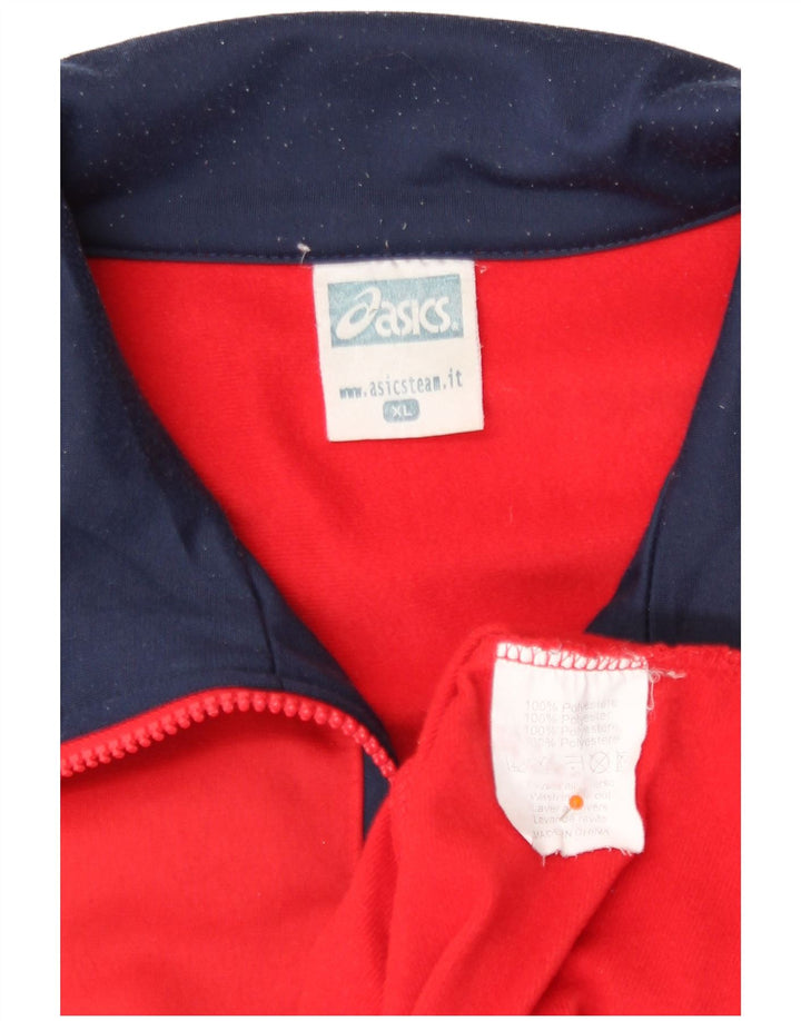 Giacca sportiva da uomo con grafica Asics XL rossa in poliestere