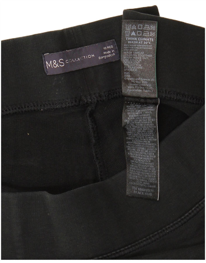 MARKS & SPENCER Womens Leggings UK 18 XL  Black Cotton