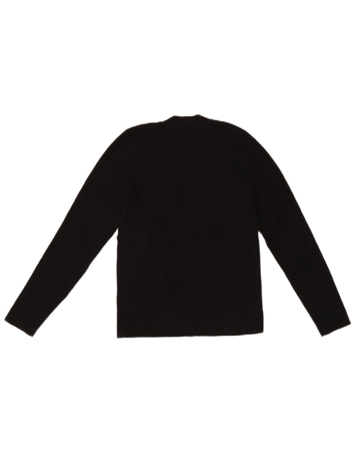 Levi's Womens Crew Neck Jumper Sweater UK 14 Large Black Acrylic