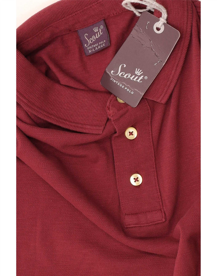 Scout Mens Polo Shirt XL Maroon Cotton