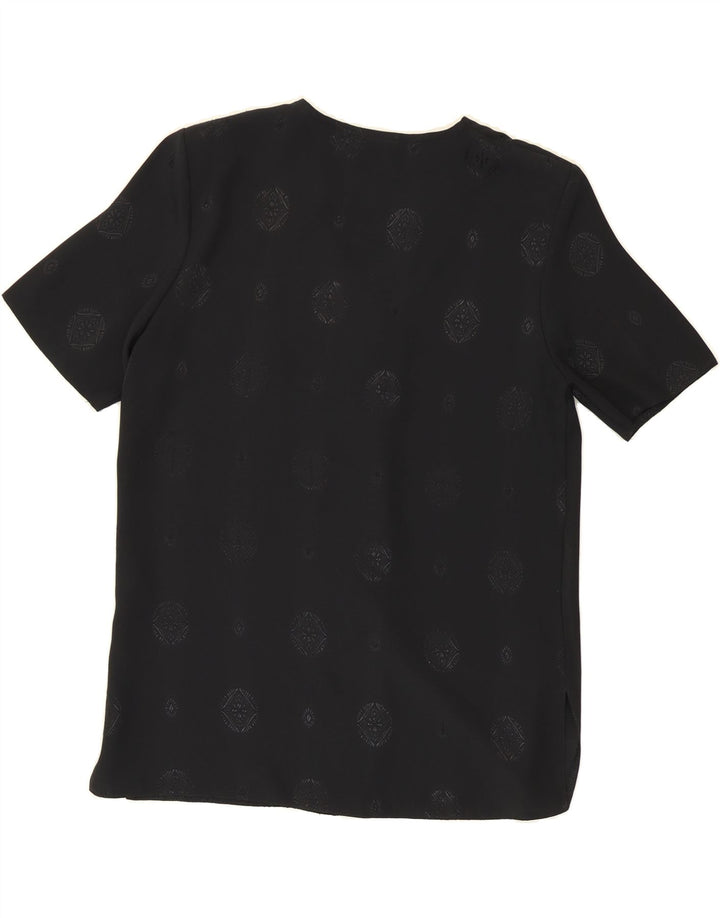 CLASSICS Womens Short Sleeve Shirt Blouse UK 14 Large Black Spotted Vintage Classics and Second-Hand Classics from Messina Hembry 