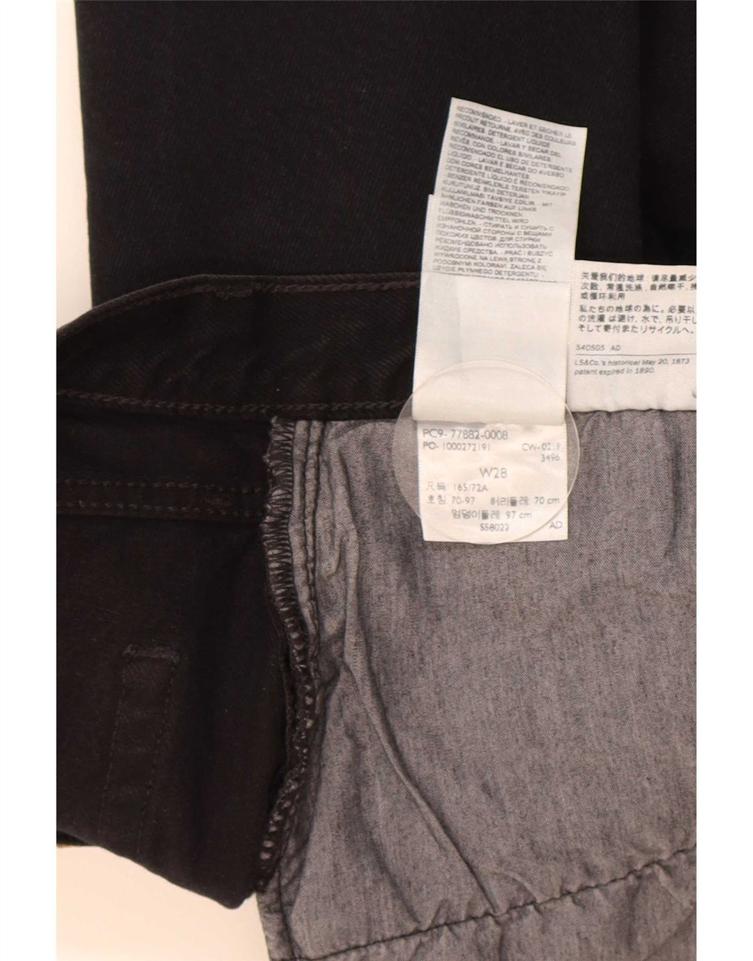 Falda Vaquera Levi's Mujer W28 Mediana Negro Algodón