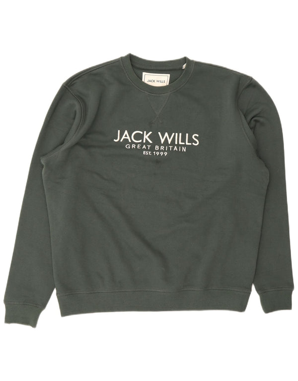 Jack Wills Herre Grafisk Sweatshirt Jumper XL Khaki Bomuld