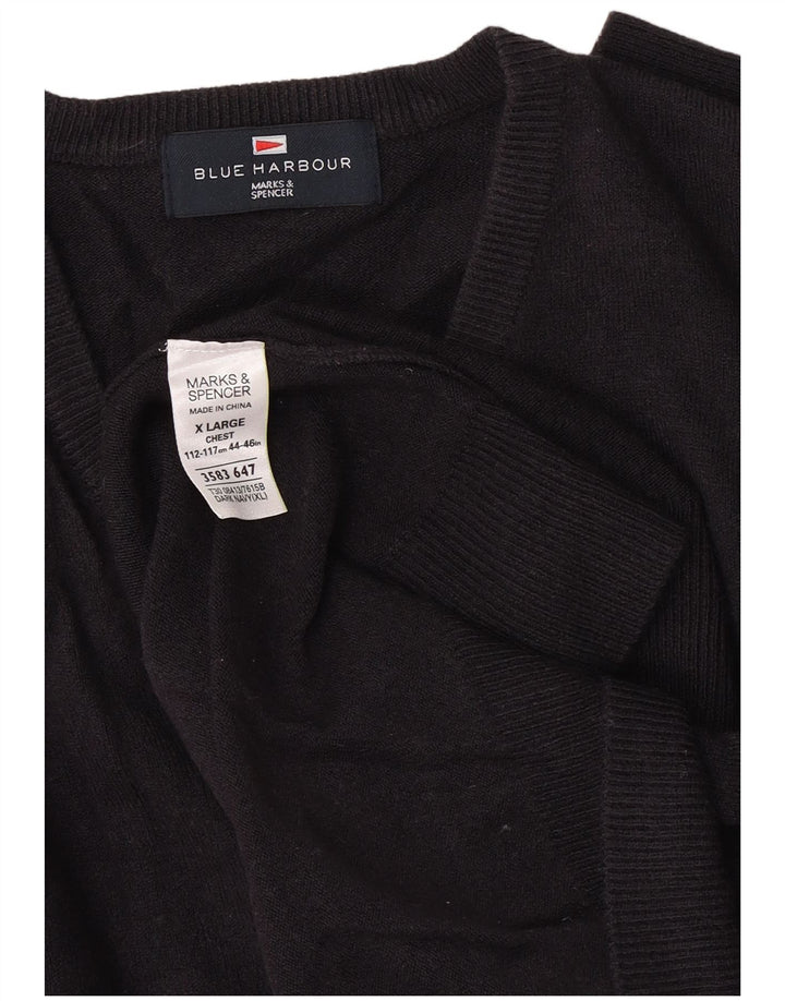 Marks & Spencer Herre Blue Harbor V-hals sweater XL Navy Blue