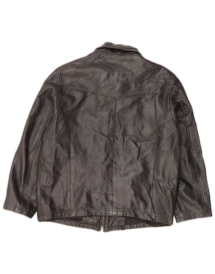 Giacca in pelle vintage da uomo IT 50 XL in pelle nera